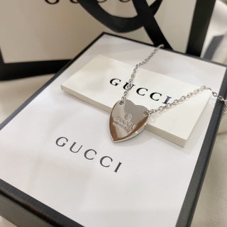 Gucci GG Mini Shield Pendant Silver Chain Necklace