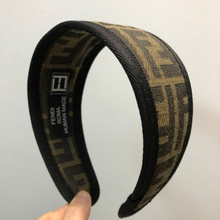 Fendi Mocha Signature Monogram Wide Headband