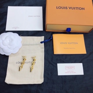 Louis Vuitton Geometric Charm Drop Stud Earrings