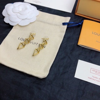 Louis Vuitton Geometric Charm Drop Stud Earrings