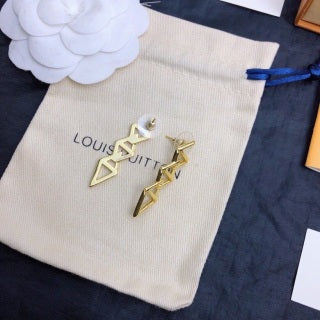 Louis Vuitton Geometric Charm Drop Stud Earrings