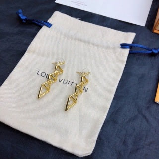 Louis Vuitton Geometric Charm Drop Stud Earrings