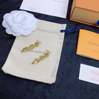 Louis Vuitton Geometric Charm Drop Stud Earrings