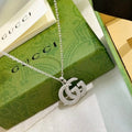 Gucci Interlocking G Pavé Pendant Necklace