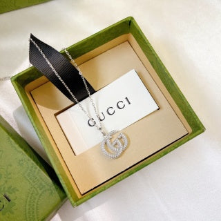 Gucci Interlocking G Pavé Pendant Necklace