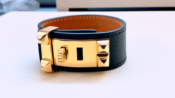 Hermès Collier de Chien Studded Leather Cuff Bracelet