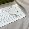 Gucci Crystal Horsebit Charm Chain Bracelet