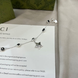 Gucci Crystal Horsebit Charm Chain Bracelet