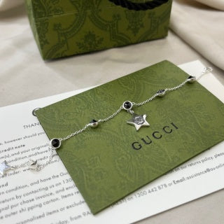 Gucci Crystal Horsebit Charm Chain Bracelet