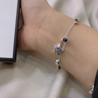 Gucci Crystal Horsebit Charm Chain Bracelet