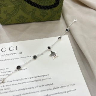 Gucci Crystal Horsebit Charm Chain Bracelet