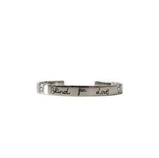Gucci GG Engraved Open Cuff Silver Bracelet