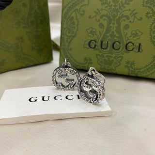 Gucci Interlocking G Crystal Hoop Drop Earrings