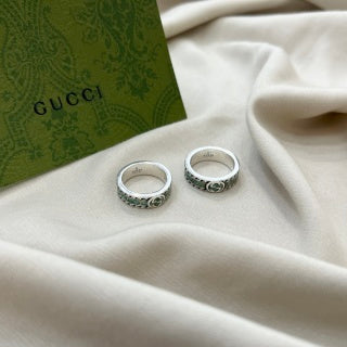 Gucci GG Crystal Stripe Silver Ring