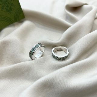 Gucci GG Crystal Stripe Silver Ring