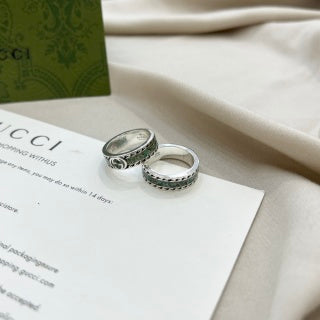Gucci GG Crystal Stripe Silver Ring