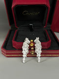 Cartier Plume Parrot Diamond Drop Earrings