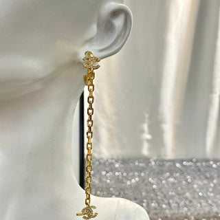 CHANEL Lavinia Chain Charm Drop Earrings