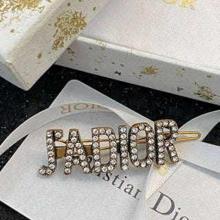 Dior J'Adior Crystal Logo Hair Clip