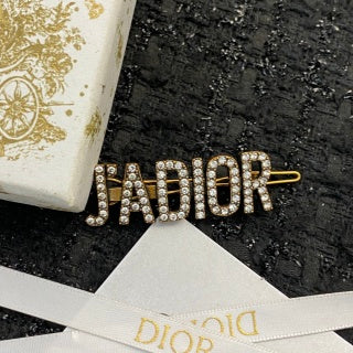 Dior J'Adior Crystal Logo Hair Clip