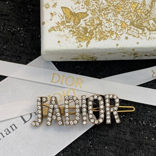 Dior J'Adior Crystal Logo Hair Clip