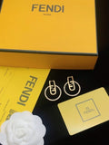FENDI Crystal FF Circle Drop Earrings