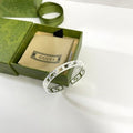 Gucci GG Interlocking Open Cuff Silver Bracelet
