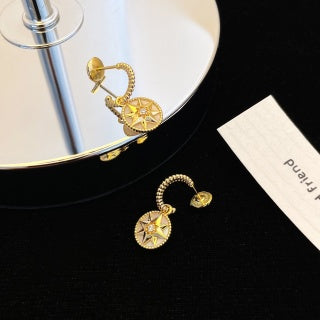 Dior Astral Star Medallion Drop Earrings