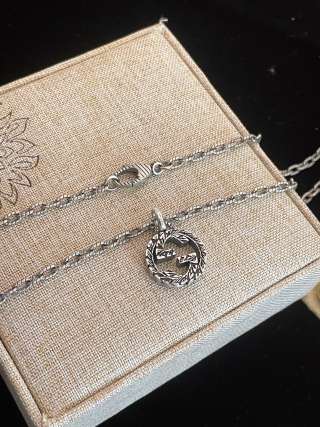 Gucci Interlocking G Crystal Circle Pendant Necklace