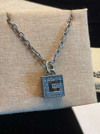 Gucci Interlocking G Square Logo Pendant Necklace