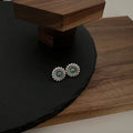 Gucci GG Floral Turquoise Accent Stud Earrings