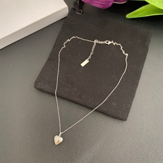 YSL Heart Charm Layered Chain Necklace