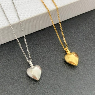 YSL Heart Charm Layered Chain Necklace