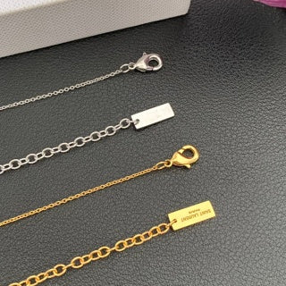 YSL Heart Charm Layered Chain Necklace