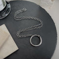 Gucci GG Oval Pendant Silver Long Chain Necklace
