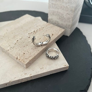 Gucci GG Vintage Engraved Hoop Stud Earrings