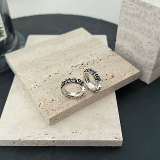 Gucci GG Vintage Engraved Hoop Stud Earrings