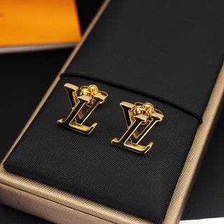 Louis Vuitton Black Accent Signature Stud Earrings