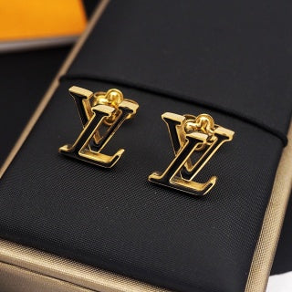 Louis Vuitton Black Accent Signature Stud Earrings