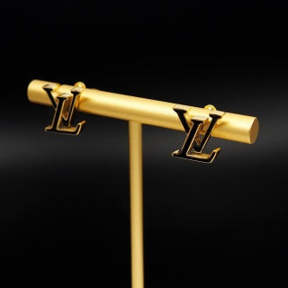 Louis Vuitton Black Accent Signature Stud Earrings