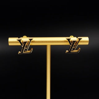 Louis Vuitton Black Accent Signature Stud Earrings