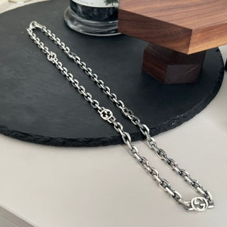 Gucci GG Interlocking Link Silver Chain Necklace