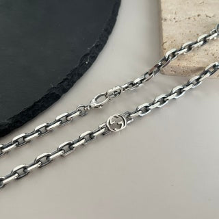Gucci GG Interlocking Link Silver Chain Necklace