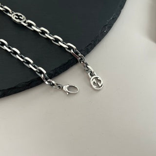 Gucci GG Interlocking Link Silver Chain Necklace
