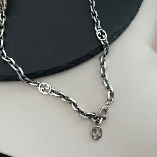 Gucci GG Interlocking Link Silver Chain Necklace