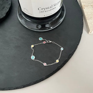 Gucci Multicolor Interlocking G Charm Chain Bracelet
