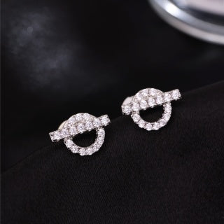 Hermès Éclat Pavé Loop Stud Earrings