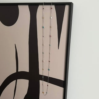 Gucci GG Color Bead Station Silver Chain Necklace