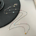 Gucci GG Color Bead Station Silver Chain Necklace