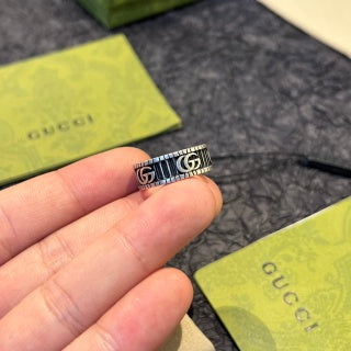 Gucci Engraved Double G Band Ring